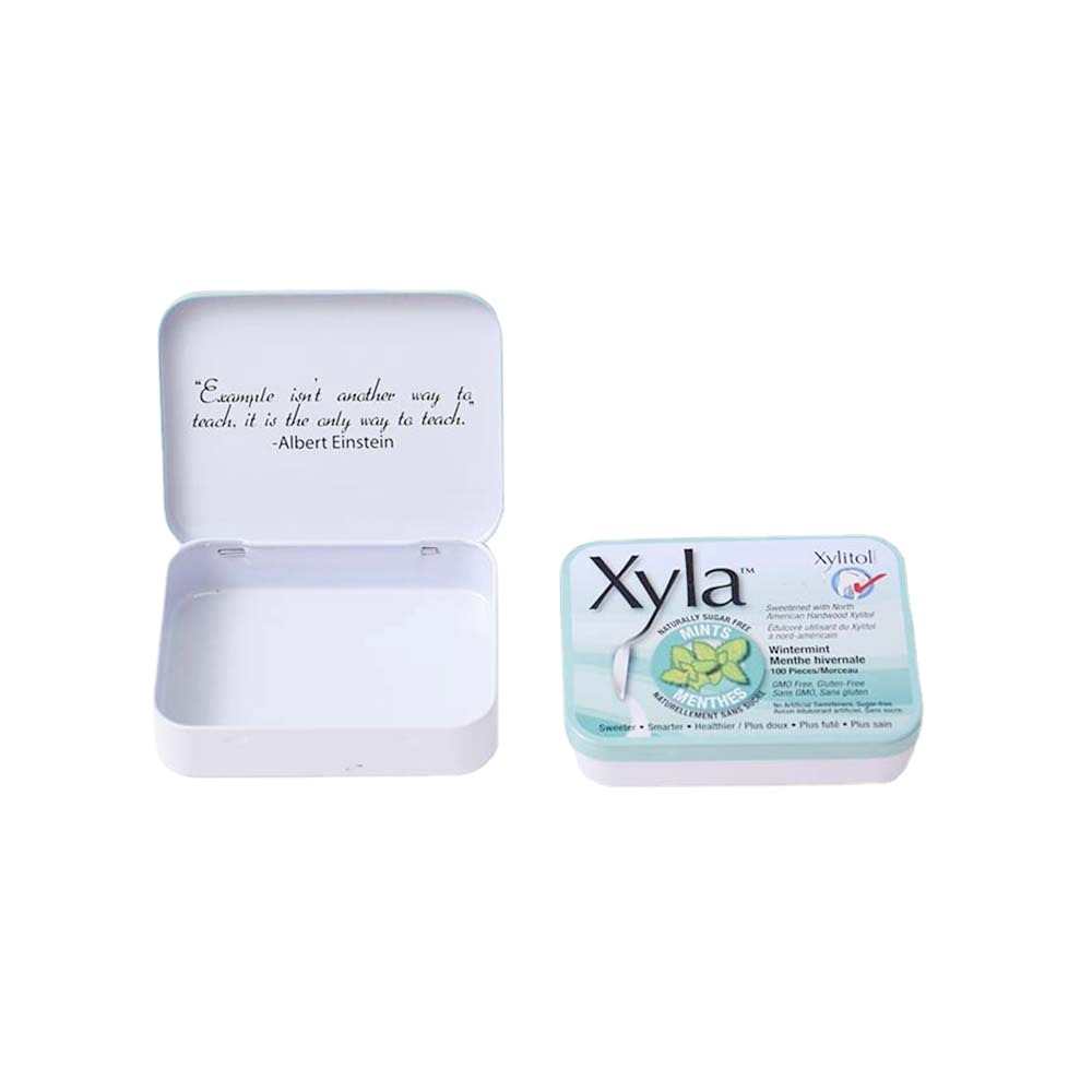 厂家方形糖盒翻盖铁盒马口铁盒 薄荷压片糖 药品盒迷你收纳盒