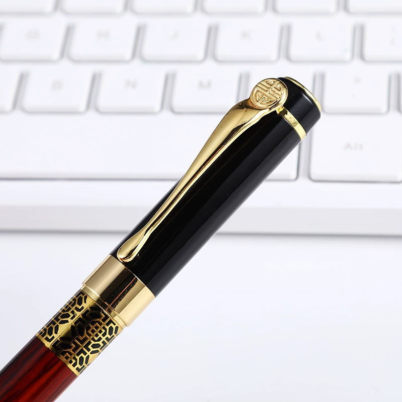 Ретро метал pen rollerball, древесный узор, винтажные наборы подарков и коробки, легкий 0,102 кг