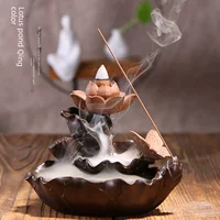 Поставки керамического аромафурна inverted incense burner creative lotus pond moonlight incense burner tea ceremony incense burner lotus lotus leaf