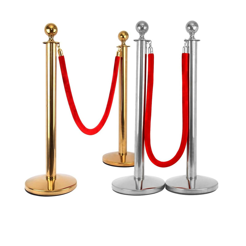 304不锈钢钛金礼宾杆挂绳栏杆座 车展围栏 红绳排队立柱 多场所用