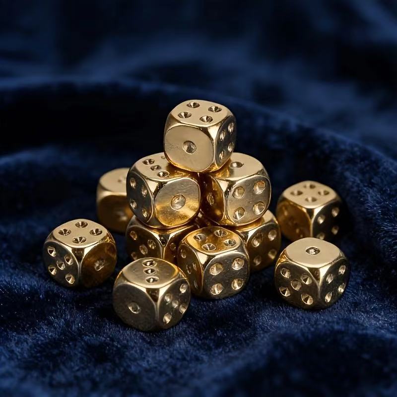 Metal Dice Vacuum Electroplated Dice Creative Metallic Color Export Accessories Toys 2cm Acrylic Dice