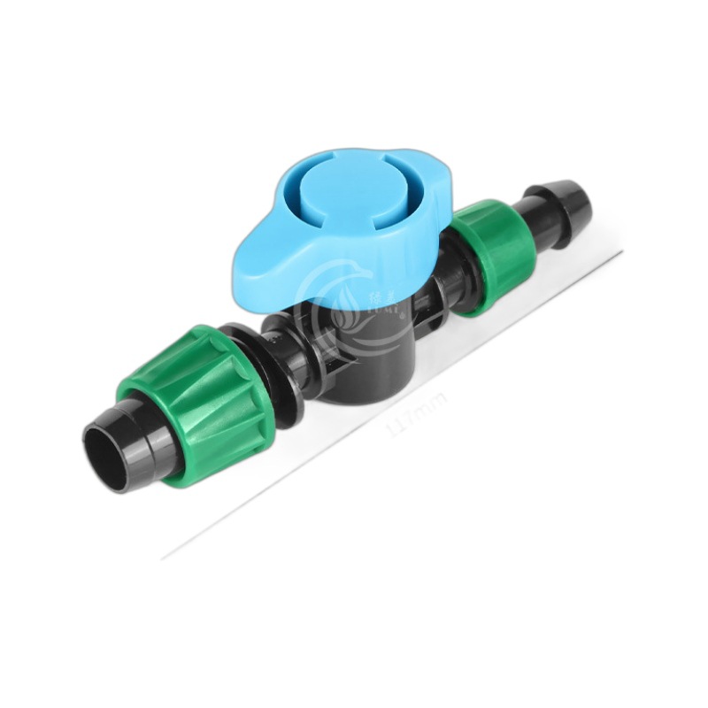 Nuevo mango azul 16 riego por goteo con tapa de doble bloqueo válvula de derivación sin válvula de