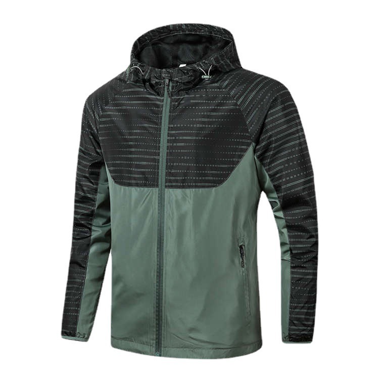 Logotipo impreso de los hombres primavera y otoño con capucha windbreaker ropa casual chaqueta los hombres deportes al aire libre chaqueta los hombres