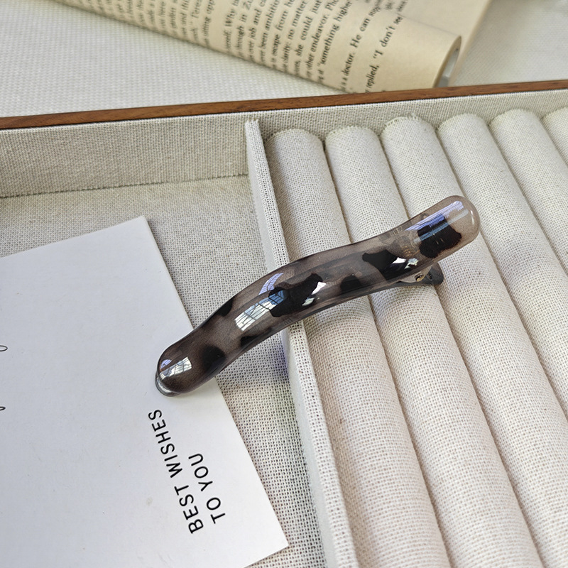 9cm gray leopard print duckbill clip