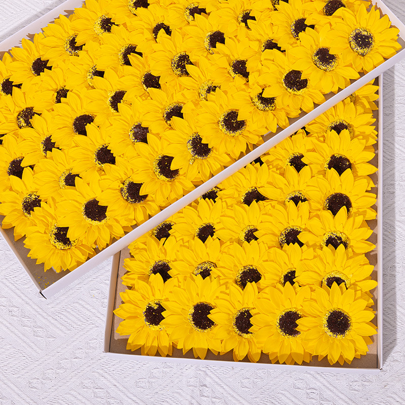 Jabón en forma de girasol, base, flor artificial, Vietnam, San Valentín, al por mayor