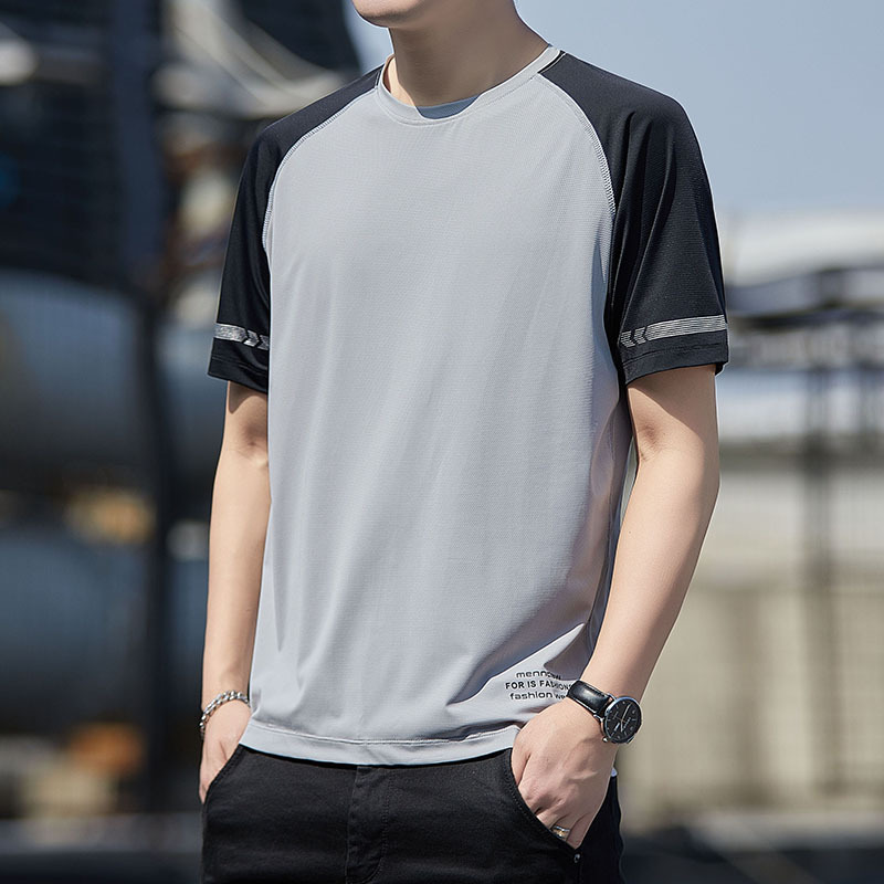 Silk light and thin breathable elastic quick dry T-shirt with a…