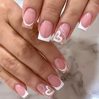 Spice Girl Wear Nail Splash Sweet Cool Love Французский патч для ногтей Блестящие накладные ногти Готовые оптом