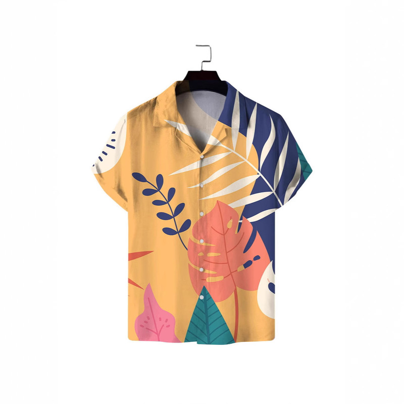 Cross-border Amazon Shrimp TK Explosions 3D Printing Summer Men's Casual Cuban Collar Dress Collar Hawaiian Shirt