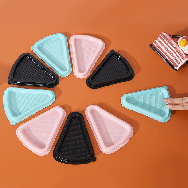 Triángulo de múltiples capas transparente caja de la ampolla caja de la torta engrosada hornear mousse bloque caja de embalaje punto occidental