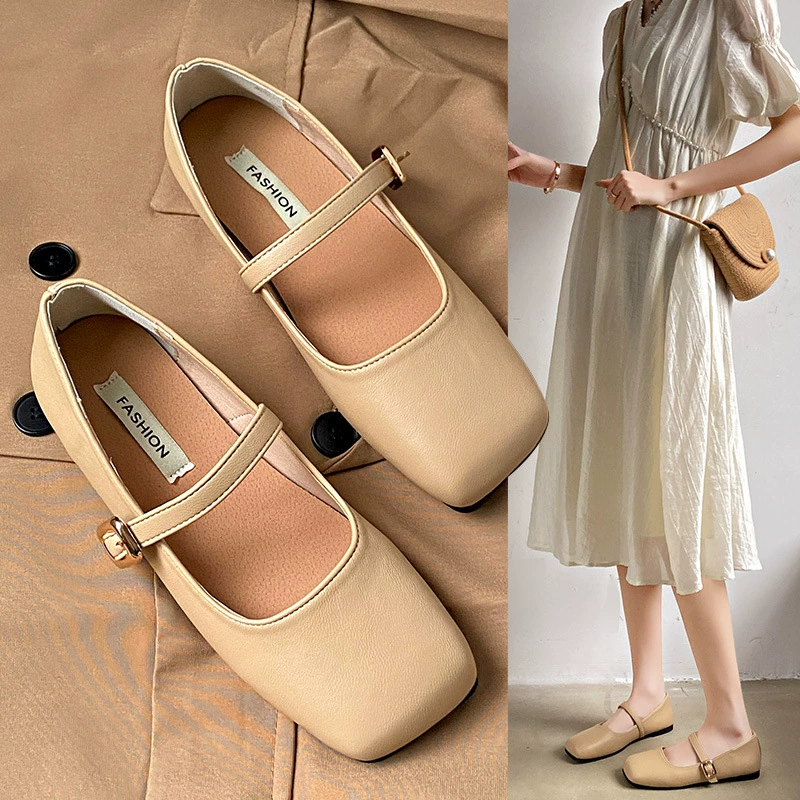 Одиночная обувь Мэри Джейн Женская 2024 Корейская версия весны и осени новая пряжка