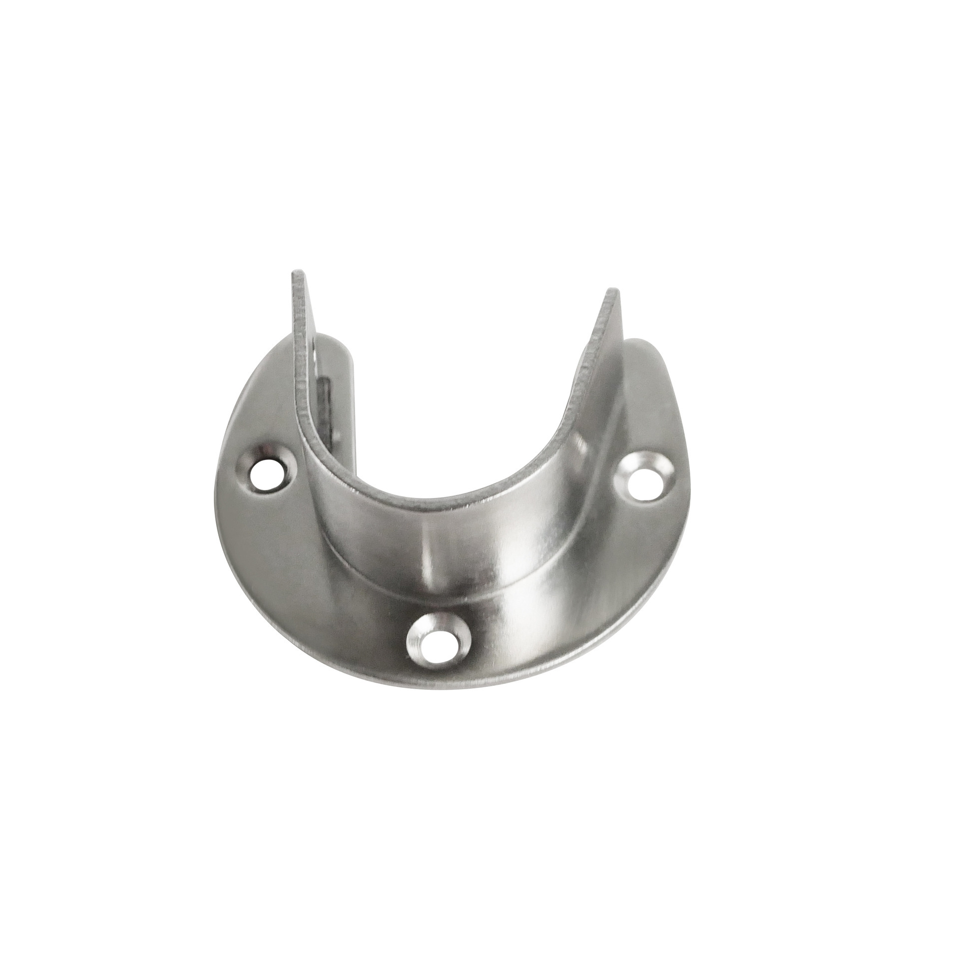 Brida de acero inoxidable gruesa abertura armario armario colgante barra de ropa base barra de soporte de ropa base de tubo circular al por mayor