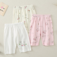 女童五分裤夏季薄款中裤子女孩可爱兔子打底裤纯棉宝宝居家休闲裤