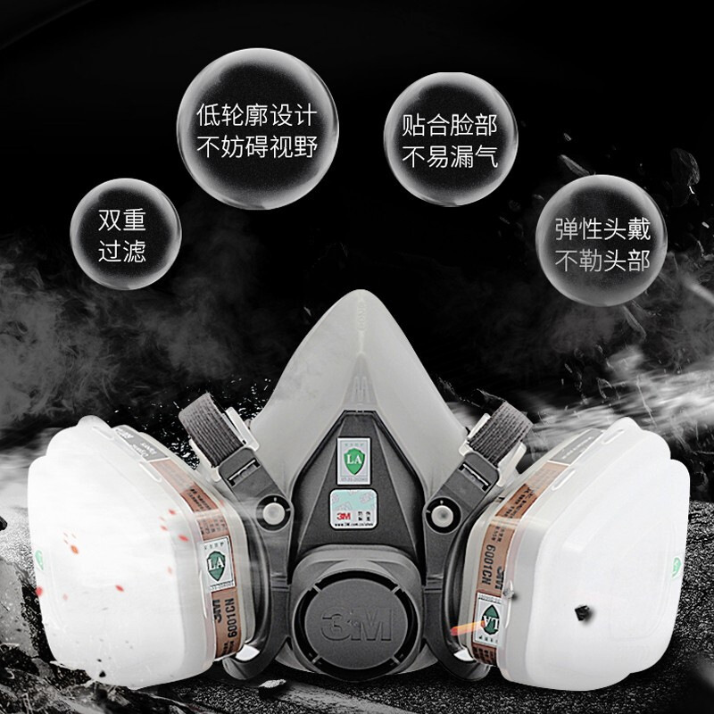 3M 6200 juego de máscara de gas reparación pintura en aerosol caja de filtro de pesticidas polvo químico máscara de gas KN95 al por mayor