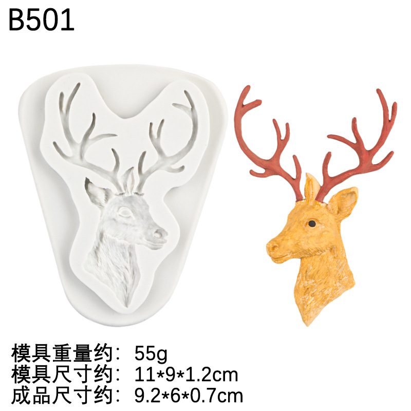 Molde de silicona decorativa de pastel de fondant de alce bricolaje de Navidad