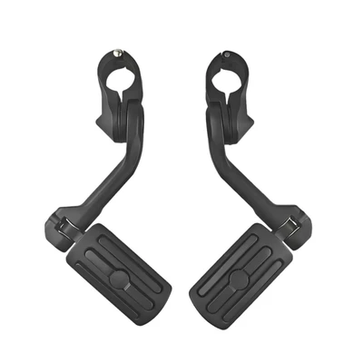 Motorcycle pedals with dual lights, road fatbike, flagship - long-three-legged-matte-black