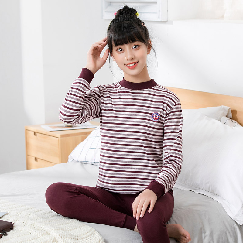 青少年线衣线裤男大童保暖内衣女孩秋衣秋裤学生睡衣衬衣裤棉毛衫|undefined