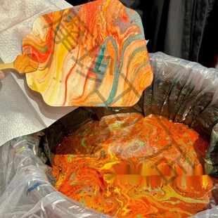 Intangible Heritage Paint Fan Mother's Day Handmade DIY Material Package Group Folding Fan Pigment Floating Paint Antique Production Group Building Warm Field