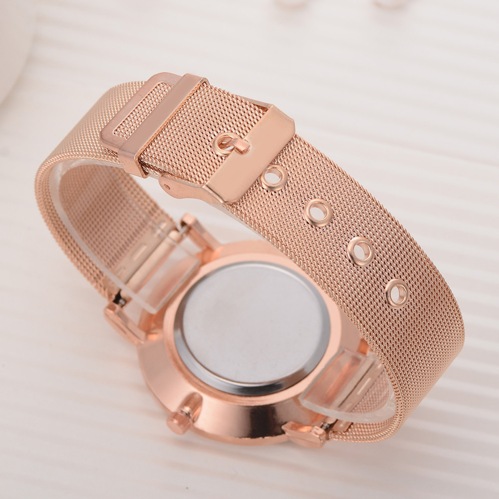 Enkel quartz klocka för män med mesh armband stilren design_voghion.com