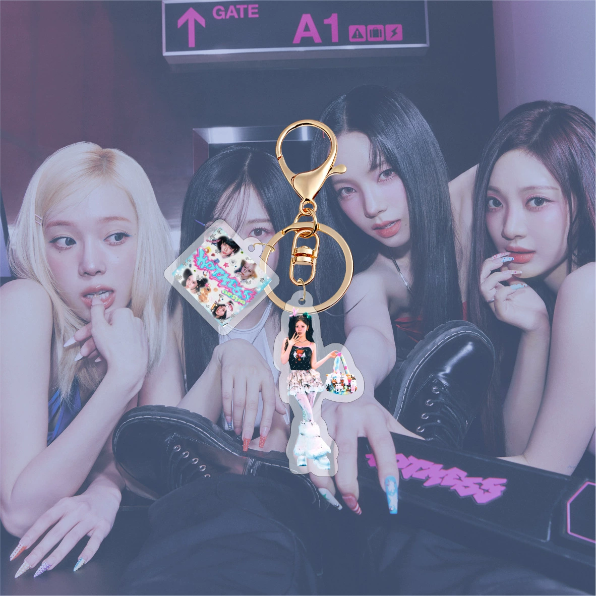 AESPA "HOT MESS" новая акриловая двусторонняя цепочка украшение окружение Winter