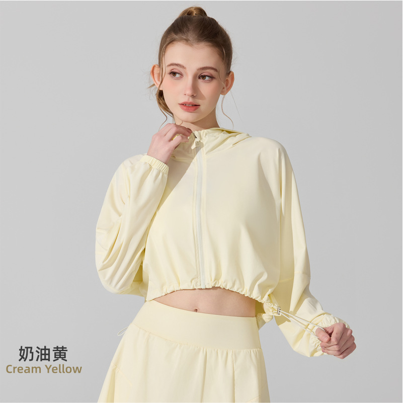 Hijo original chaqueta de protección solar anti-UV camisa de manga larga chaqueta de seda de hielo chaqueta de sensación fría chaqueta de yoga de fitness al aire libre chaqueta superior image 10