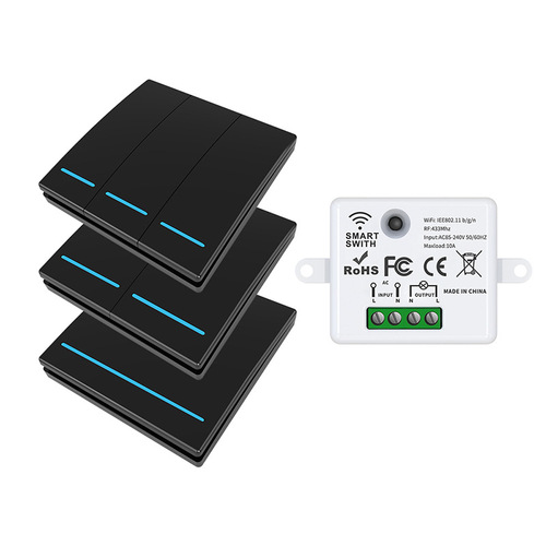 Tuya WiFi smart switch wireless remote control switch can be freely attached to the APP remote timing Alexa voice control