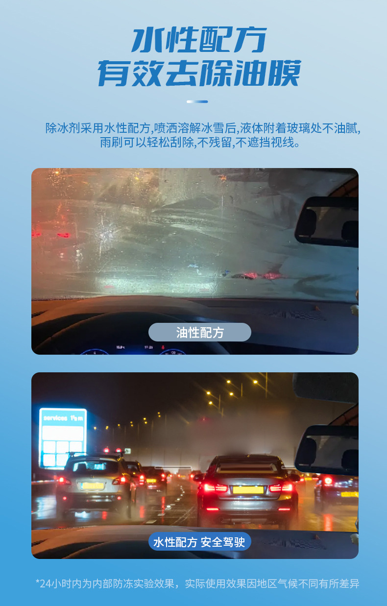 Haoshun Car Snow Melting and De-Icing Agent, Anti-Icing Spray for Car Windows, Windshield Snow and Frost Remover