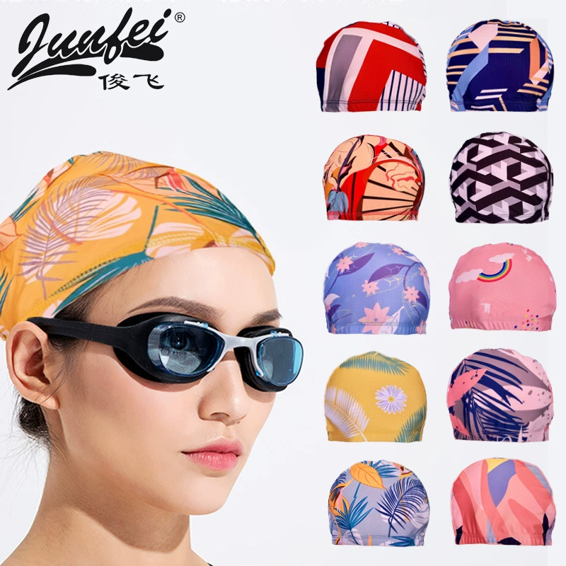 Swimming cap for men and women, cloth, pack for swimming, polyester, direct factory sales