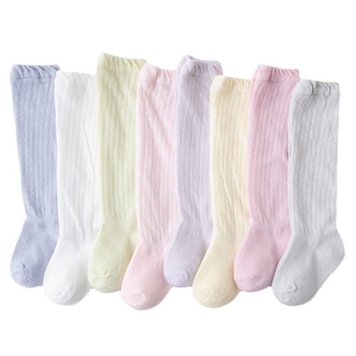 夏季新款婴儿防蚊袜纯棉薄款网眼新生儿宝宝袜子松口过膝长筒袜