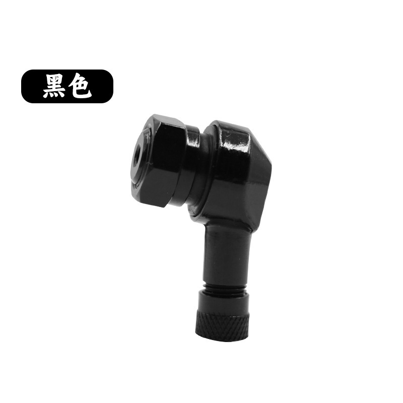 Motuoche L-shaped Aluminum Alloy Valve Motorcycle Electric Scooter Modified Tubeless Tire (valve) - black-aluminum-alloy-valve