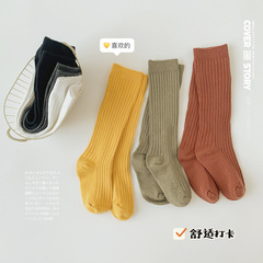 2024新品兒童襪子韓國ins中長筒襪女童春夏季過膝純色學生高筒襪