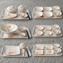 密胺小碗仿瓷米饭碗商用饭店汤碗塑胶碗耐摔餐厅塑料碗酒席快餐1