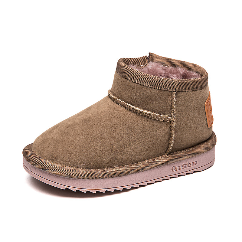 Stivali da neve per bambini 2023 Stivali corti da bambina con peluche spesso Stivali da bambino di medie e grandi dimensioni Scarpe di cotone per ragazzi Calde_voghion.com