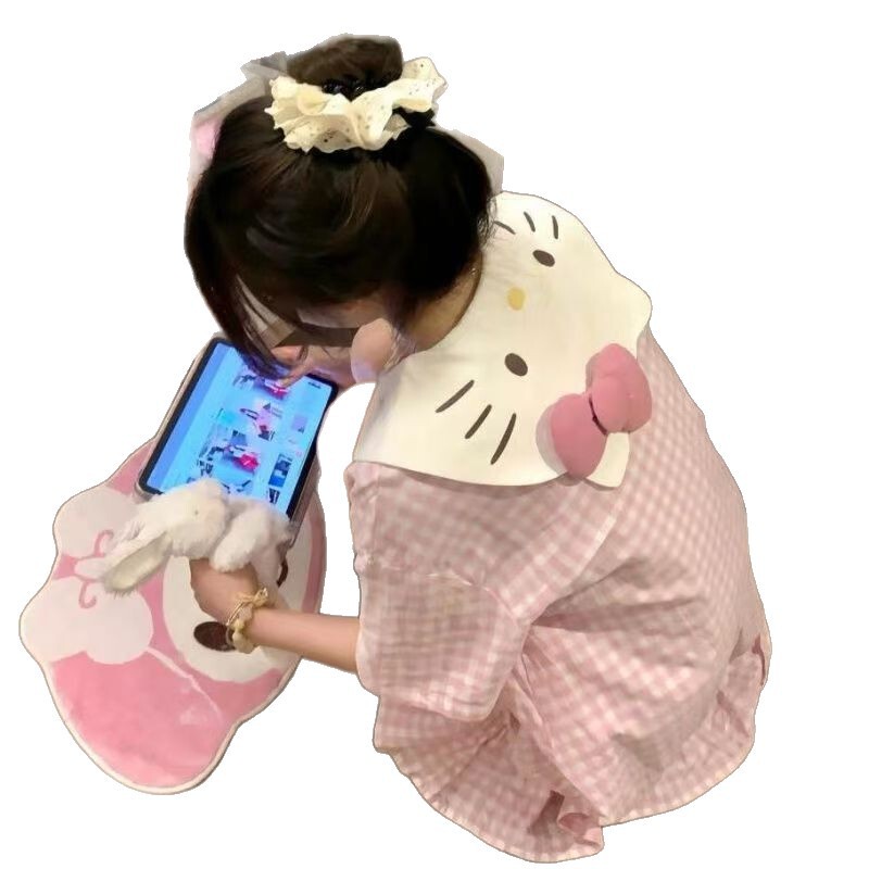 源工場の果物の眠りのスカートの夏の海軍の襟のピンクの白いシリーズのkittyの新型の甘い美人の家の服の眠りのスカート|undefined