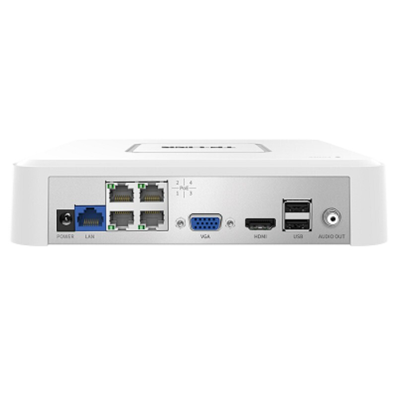 TP-LINK 4路PoE网络硬盘录像机4口H.265标准POE供电通用NVR刻录主