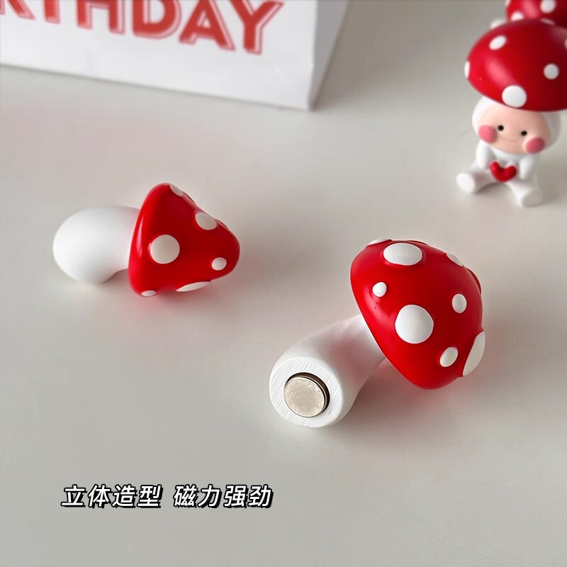 Cute Days 3D 立体かわいいクリエイティブ赤いキノコ漫画冷蔵庫マグネット面白いパーソナライズされた装飾冷蔵庫マグネット|undefined