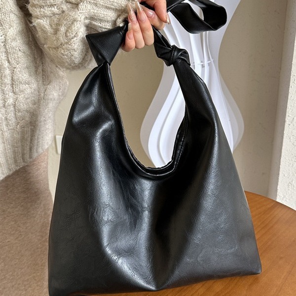 Nuevo estilo japonés y coreano relajado bolso de cuero suave debajo de las axilas, bolso de mano de gran capacidad, nicho simple bolso de hombro