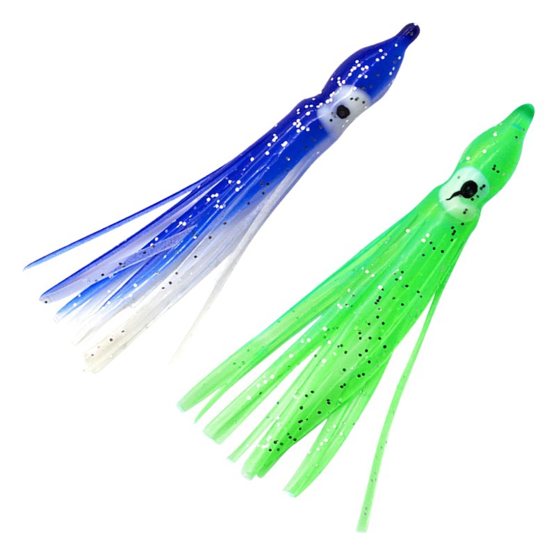 10 unids/bolsa luminosa color mezclado suave Luya Bionic 9cm pulpo calamar cebo barco pesca mar pesca orilla tiro