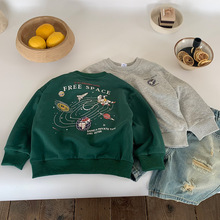 男童卫衣2025春季新款卡通儿童春秋款上衣男宝宝休闲圆领套头衫潮