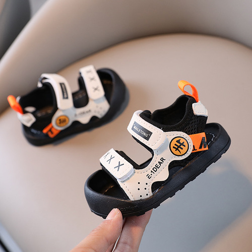 One piece drop shipping male baby sandals toddler shoes  summer new style toddler soft bottom anti-kick and explosion version casual beach shoes