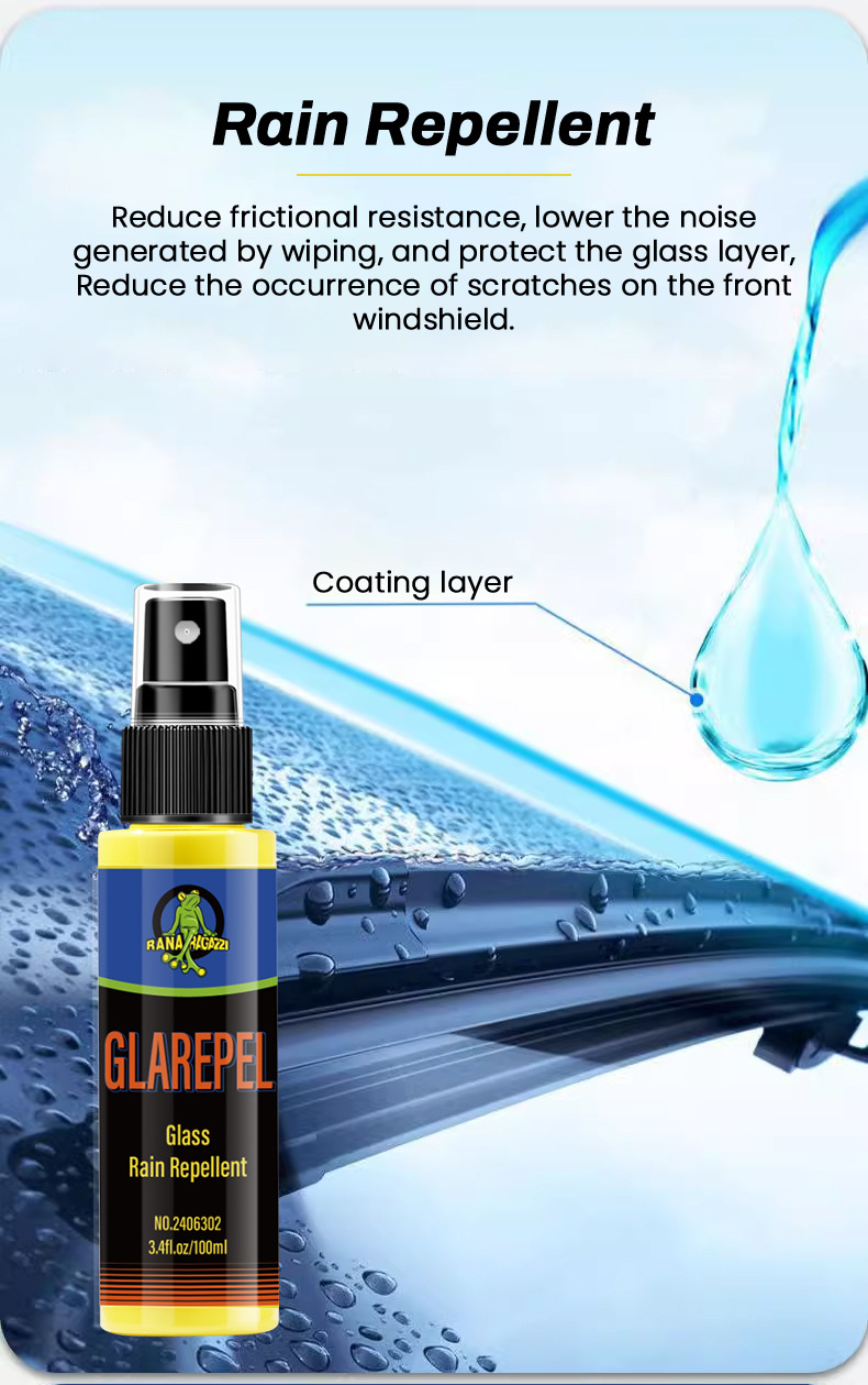 Rana Ragazzi-302 Rain Repellent for Car Glass and Rearview Mirrors, Cross-Border Exclusive Supply, Front Windshield Anti-Rain and Waterproof Spray