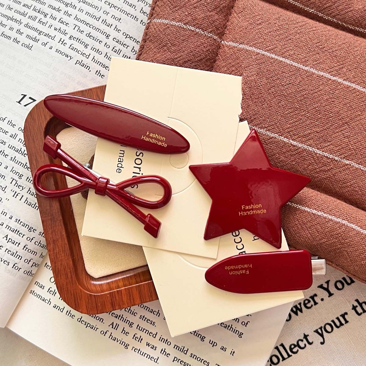 Anchorage arco rojo clips para el cabello de la niña lateral pestaña clips para el cabello de alta sensibilidad clips de boca de pato tocado