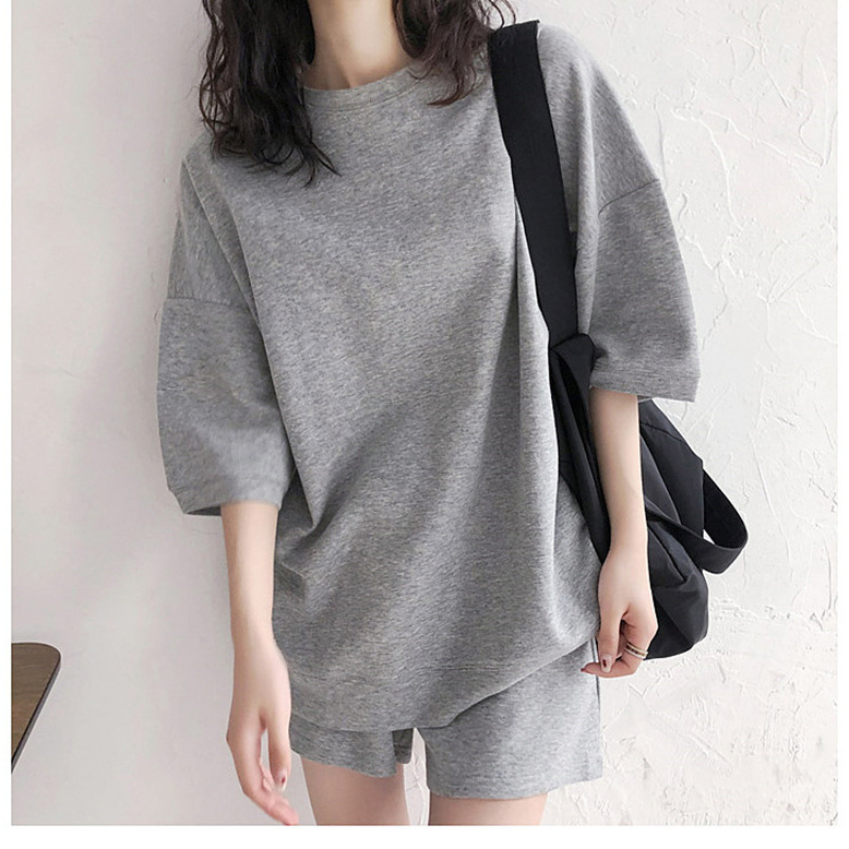 Sports suit Women's 2025 New Fashion suit Short-sleeved T-shirt Women's Casual Two-piece High Waist plus size Shorts