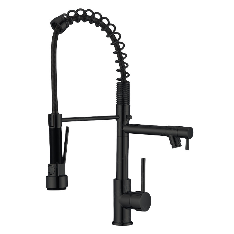 Grifos de cocina de acero inoxidable grifos de primavera transfronterizos para la cocina mayorista lavabo doble función grifos de agua caliente y fría