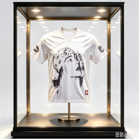 Oversized Billie Eilish Headscarf Print Rugby Jersey V-Neck Short Sleeve Street Hip Hop Fan Sports T