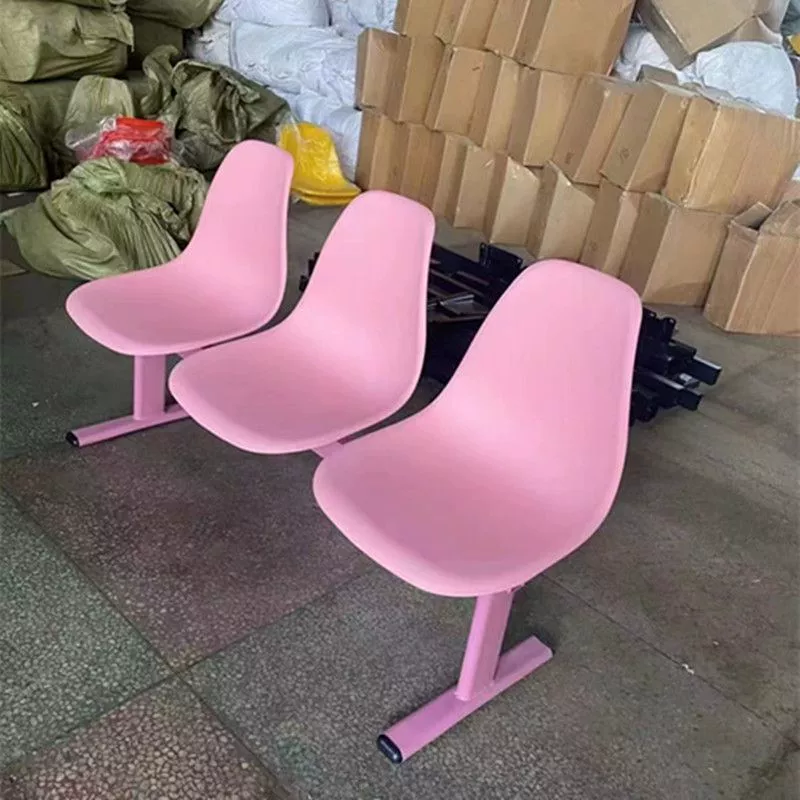 Розовое трехместное кресло интернет-знаменитости, пластиковое кресло для супермаркета, кресло для отдыха, станция, общественное кресло для ожидания, рядное сиденье для больницы