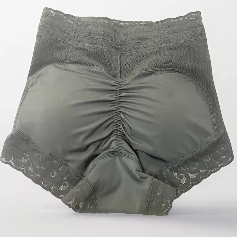 臀垫款中腰收腹裤假屁股收腹裤腰头花边加压收腹裤小裤