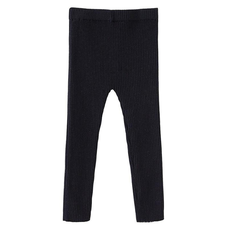 2023 estilo coreano primavera y otoño pantalones de punto de las muchachas del bebé del hoyo estiramiento de las polainas de los niños pantalones de lana al por mayor