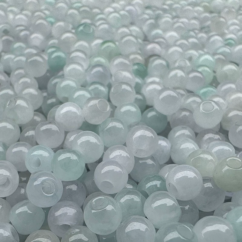 Изумрудные круглые бусины jade Мьянма, ожерелье и браслет, imitation ice, 6 мм, оптом, DIY