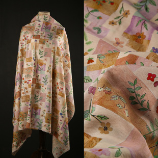 New Chinese-style Digital Printing Gastrodia Patchwork Floral Brocade Cotton Fabric National Style Cheongsam dress Clothing Fabric