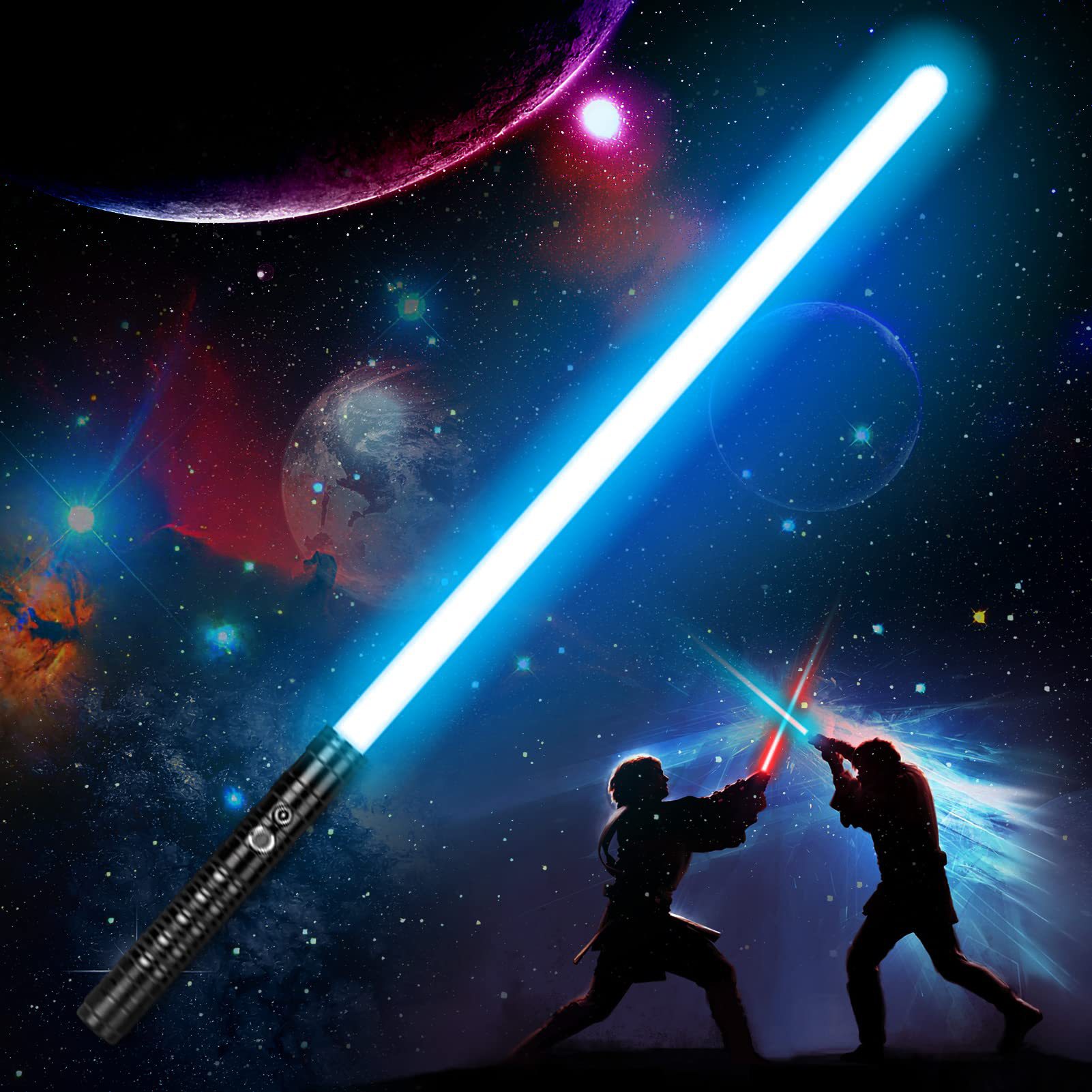 跨境金属激光剑星战光剑 7色灯光音效可充电二合一对打激光剑批发-阿里巴巴